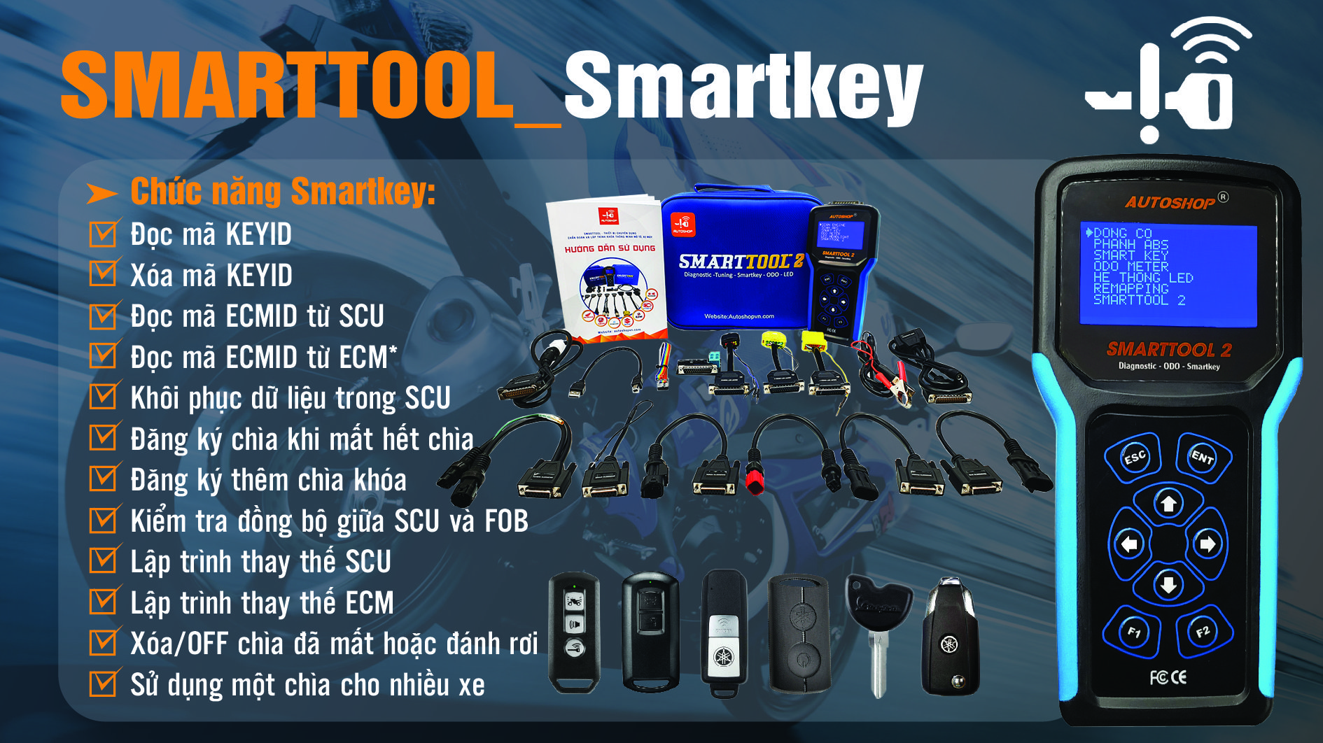 Máy Smarttool 2 - Xử lý Full Smartkey, mở tua ECU zin!